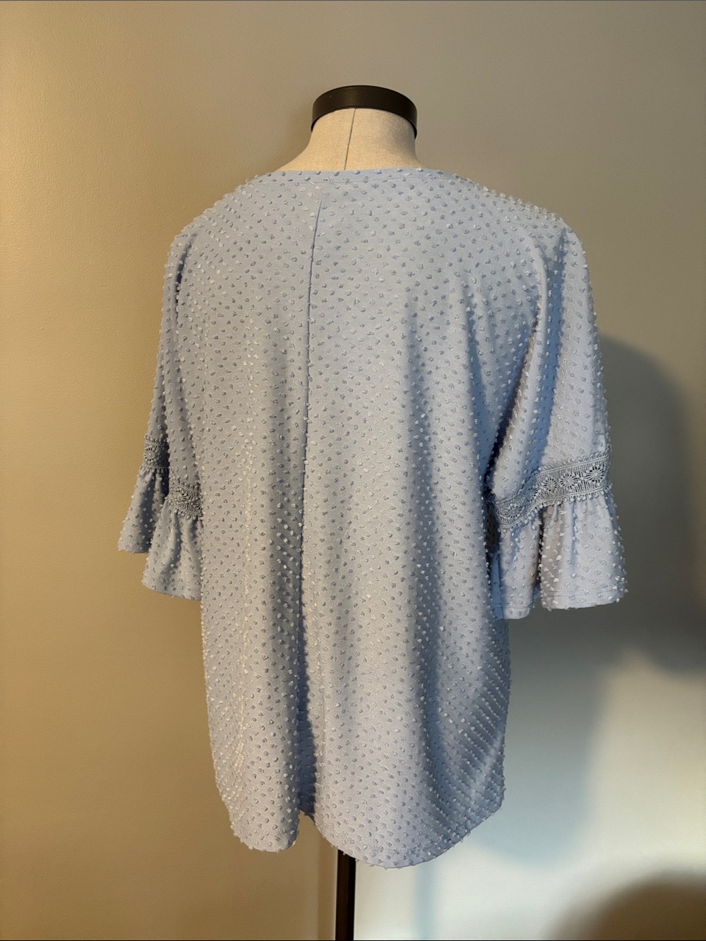 Ruby Rd. Pale Blue Textured Flutter-Sleeve Tunic - Picture 2 of 3